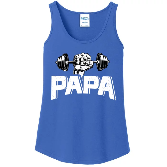 Papa Weightlifting FatherS Day Fitness Dad Gift Ladies Essential Tank