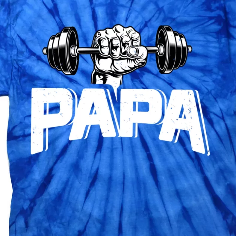 Papa Weightlifting FatherS Day Fitness Dad Gift Tie-Dye T-Shirt