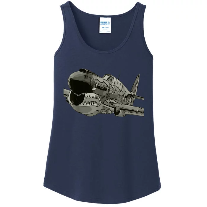 P40 Warhawk Fighter Aircraft WW2 Plane Spotting Spotter Ladies Essential Tank