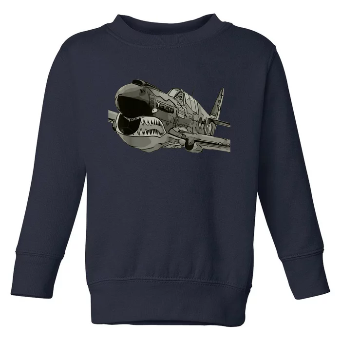 P40 Warhawk Fighter Aircraft WW2 Plane Spotting Spotter Toddler Sweatshirt