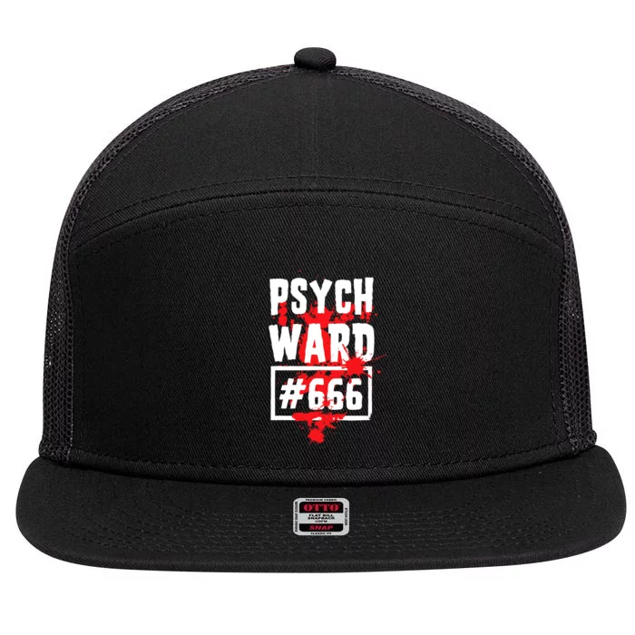 Psych Ward Funny Blood Halloween Costume 7 Panel Mesh Trucker Snapback Hat