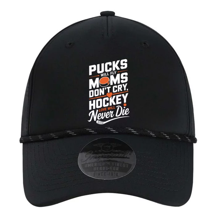 Pucks Will Fly Hockey Love Hockey Mom Gift Performance The Dyno Cap