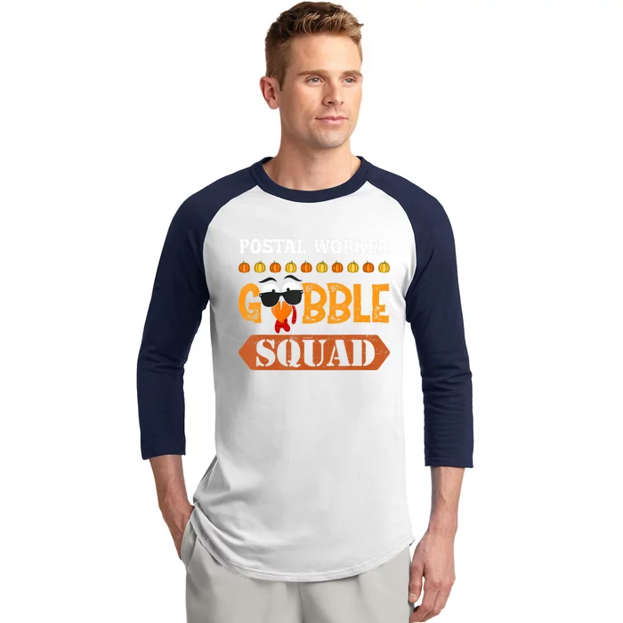 Postal Worker Gobble Squad Mailman Turkey Thanksgiving Match Baseball Sleeve Shirt