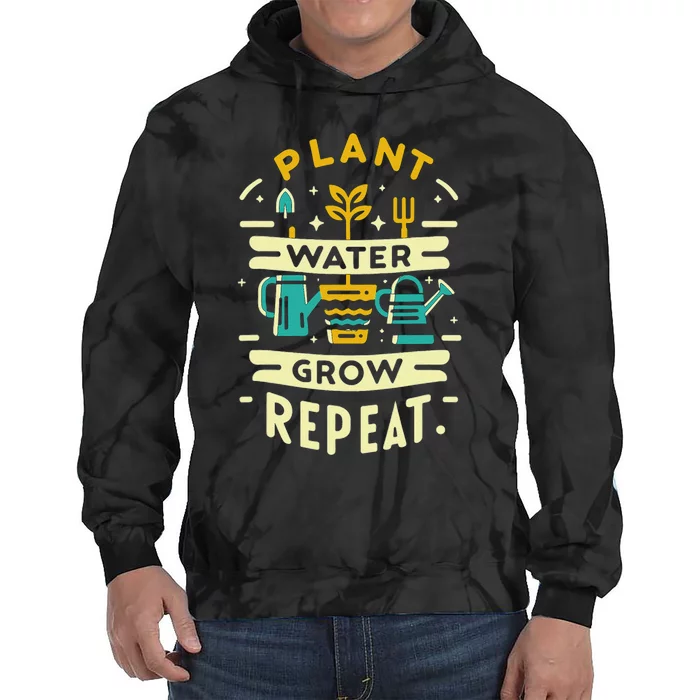 Plant Water Grow Repeat Tie Dye Hoodie