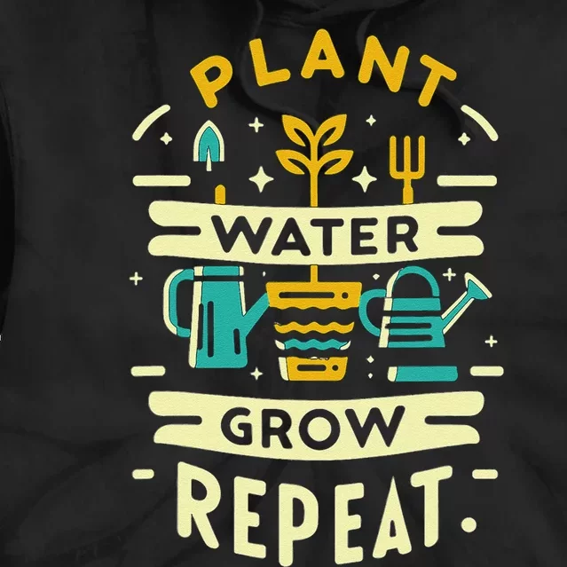 Plant Water Grow Repeat Tie Dye Hoodie