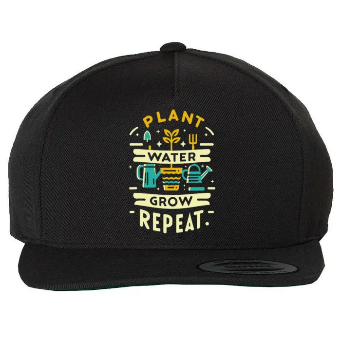 Plant Water Grow Repeat Wool Snapback Cap