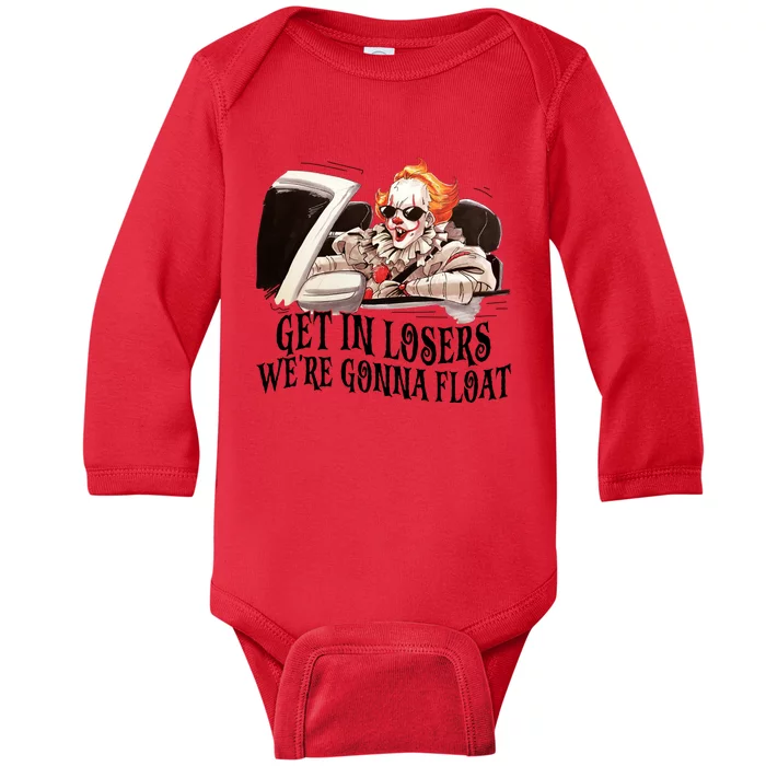 Pennywise We’Re Gonna Float Clown Pennywise Halloween Vintage Baby Long Sleeve Bodysuit