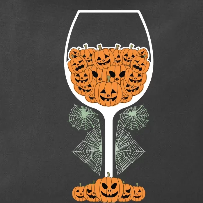 Pumpkin Wine Glass Spider Web Costume Easy Halloween Gift Zip Tote Bag