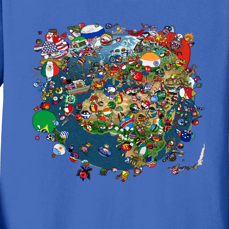 Polandball World Gift Kids Long Sleeve Shirt