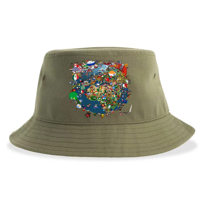 Polandball World Gift Sustainable Bucket Hat