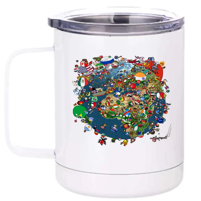 Polandball World Gift Front & Back 12oz Stainless Steel Tumbler Cup