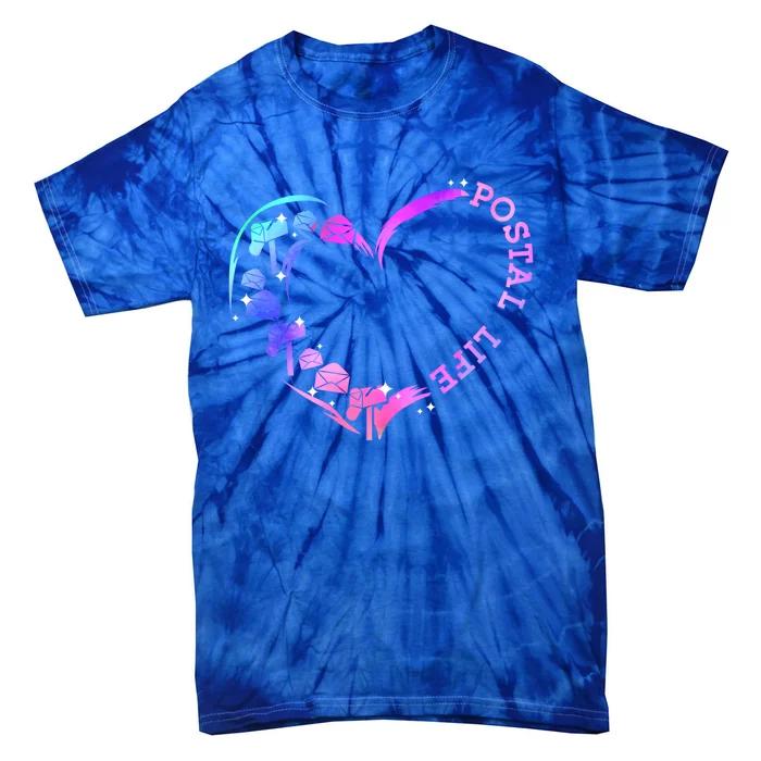 Postal Worker Heart Meaningful Gift Postal Life Mail Carrier Mail Lady Gift Tie-Dye T-Shirt