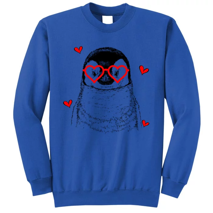 Penguin With Heart Glasses Valentines Day Penguin Lover Great Gift Sweatshirt