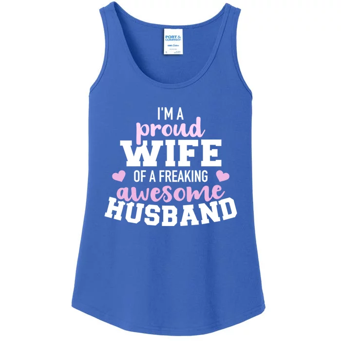 Proud Wife Husband Wedding Anniversary Meaningful Gift Ladies Essential Tank