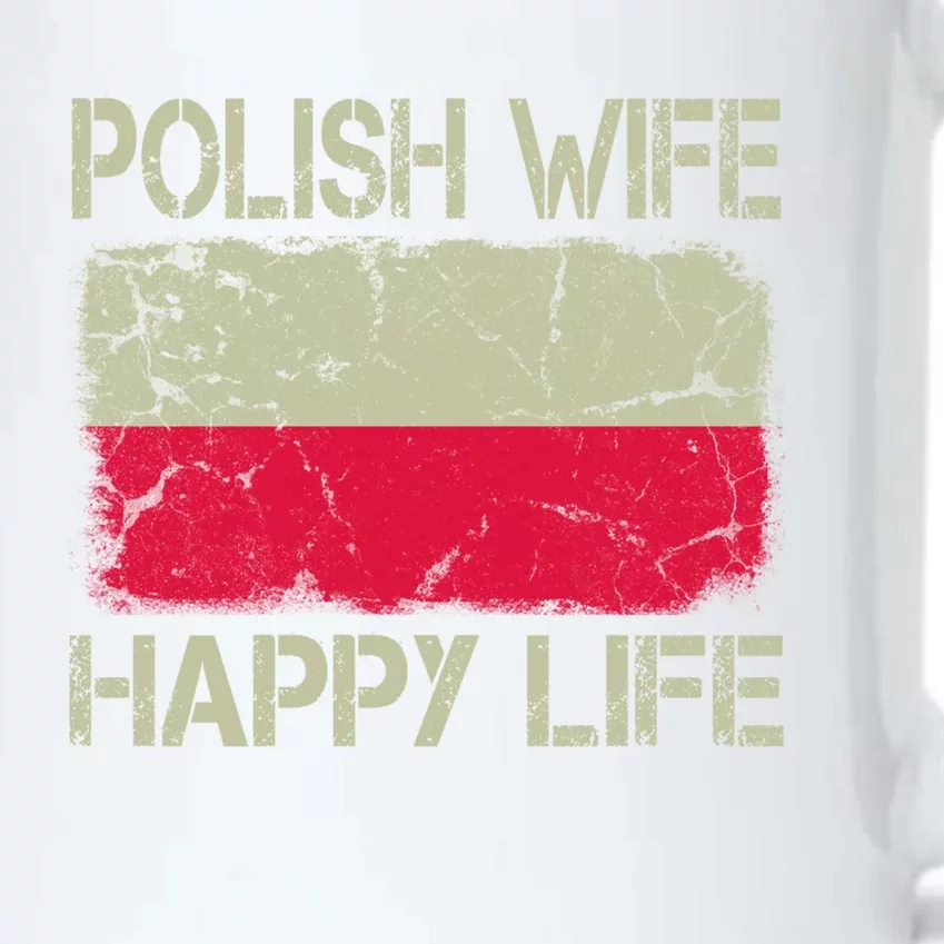 Polish Wife Happy Life Poland Flag Funny Husband Gift Black Color Changing Mug