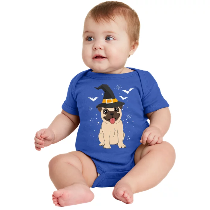 Pug Witch Halloween Dog Puppy Outfit Costume Trick Or Treat Baby Bodysuit