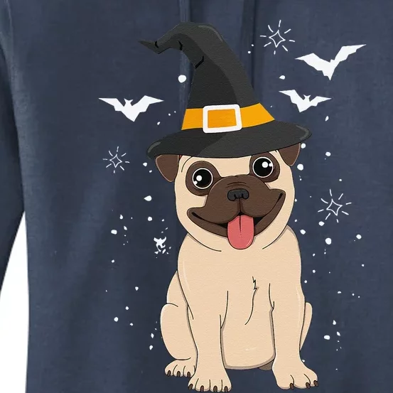 Pug Witch Halloween Dog Puppy Outfit Costume Trick Or Treat Women's Pullover Hoodie