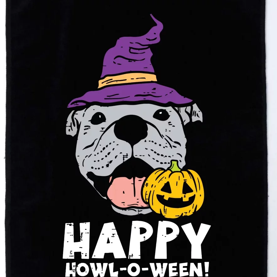 Pitbull Witch Happy Howl O Ween Pumpkin Halloween Pittie Dog Platinum Collection Golf Towel