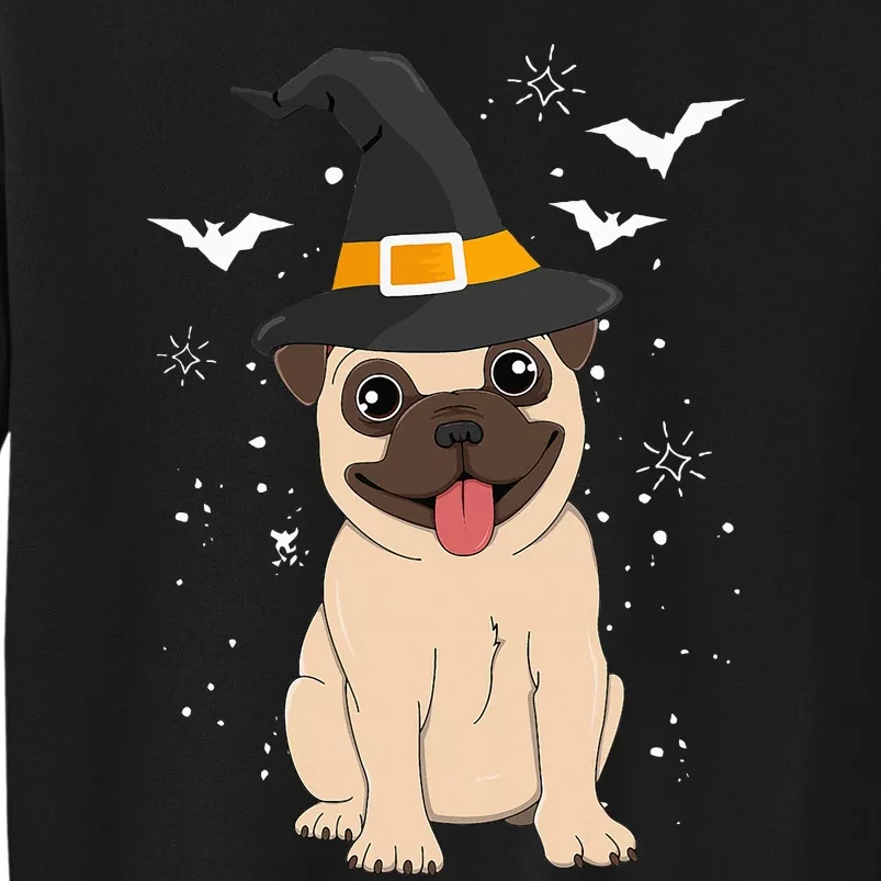 Pug Witch Halloween Dog Puppy Outfit Costume Trick Or Treat Tall Sweatshirt