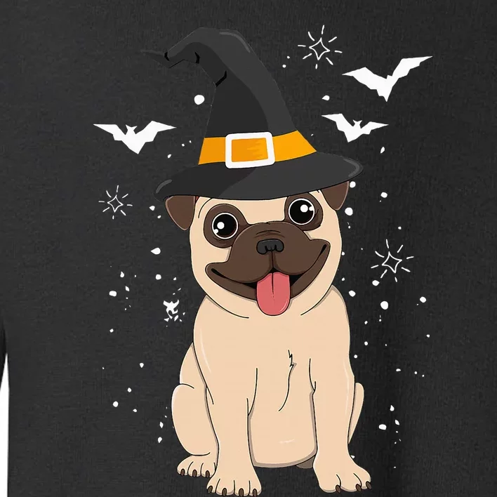 Pug Witch Halloween Dog Puppy Outfit Costume Trick Or Treat Toddler Sweatshirt