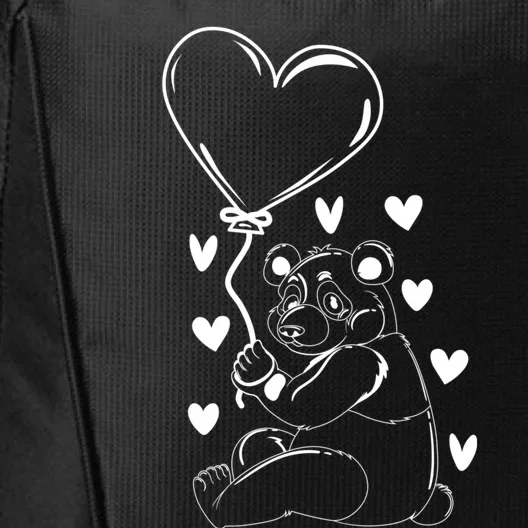 Panda With Hearts Panda Bear Lover Panda Cute Panda Cute Gift City Backpack