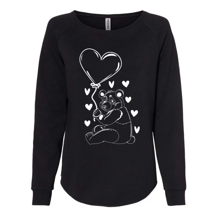 Panda With Hearts Panda Bear Lover Panda Cute Panda Cute Gift Womens California Wash Sweatshirt