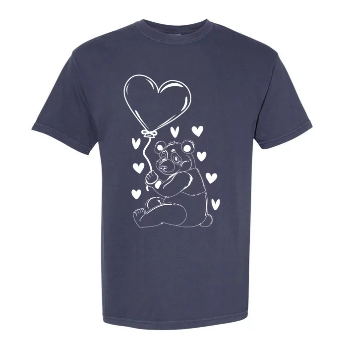 Panda With Hearts Panda Bear Lover Panda Cute Panda Cute Gift Garment-Dyed Heavyweight T-Shirt