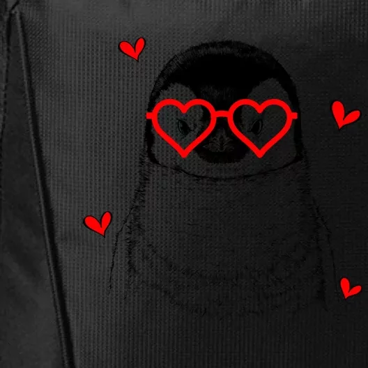 Penguin With Heart Glasses Valentines Day Penguin Lover Gift City Backpack