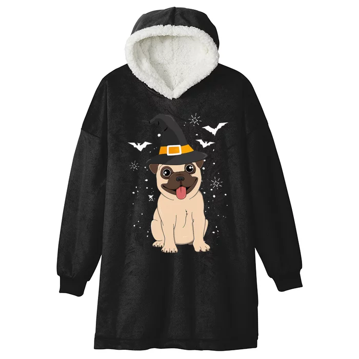 Pug Witch Halloween Dog Costume Spooky Pet Outfit for Trick or Treat Hooded Wearable Blanket