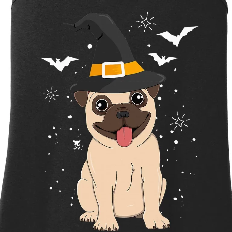 Pug Witch Halloween Dog Costume Spooky Pet Outfit for Trick or Treat Ladies Essential Tank