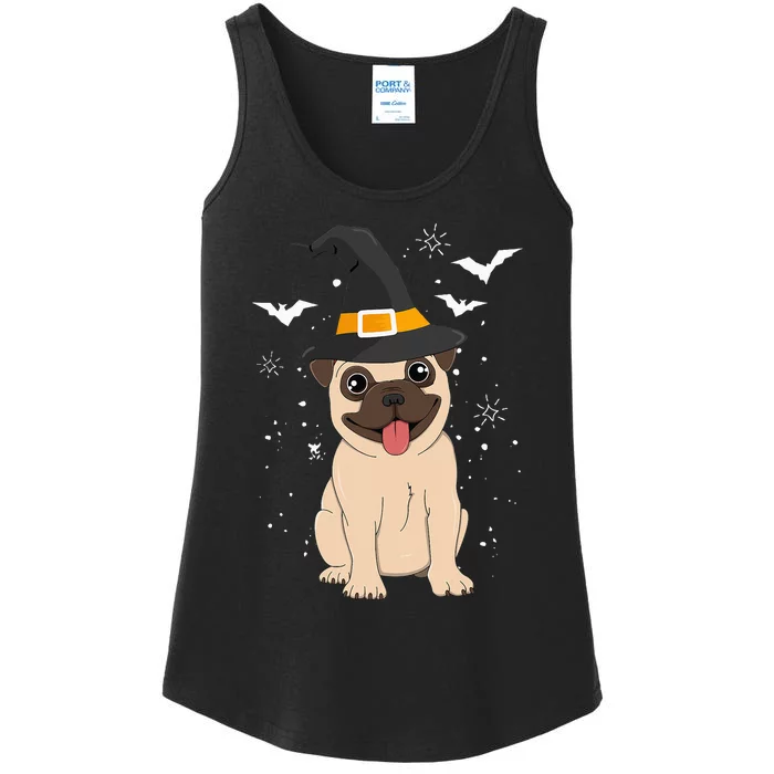 Pug Witch Halloween Dog Costume Spooky Pet Outfit for Trick or Treat Ladies Essential Tank