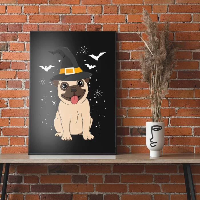 Pug Witch Halloween Dog Costume Spooky Pet Outfit for Trick or Treat Poster