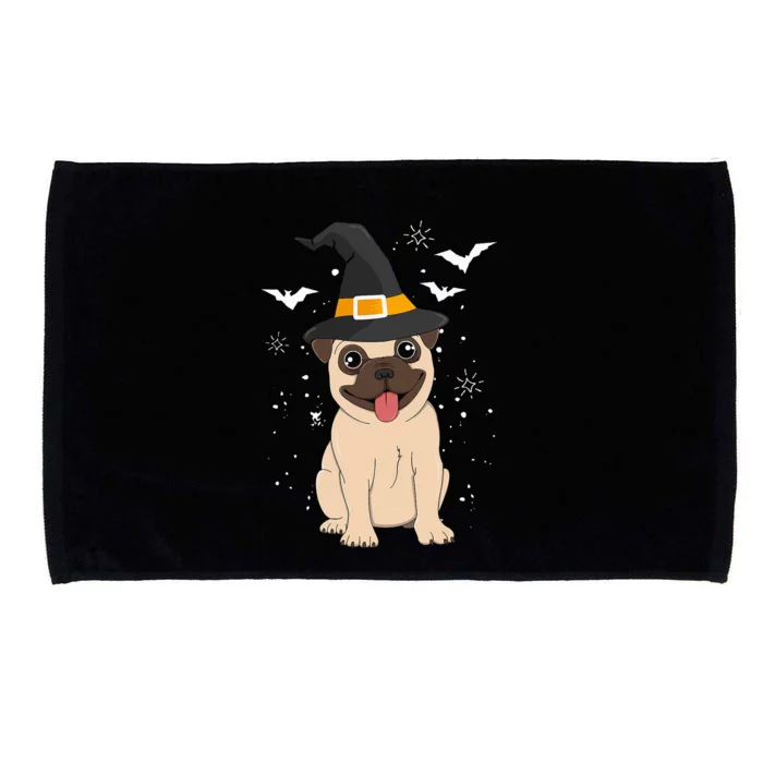 Pug Witch Halloween Dog Costume Spooky Pet Outfit for Trick or Treat Microfiber Hand Towel