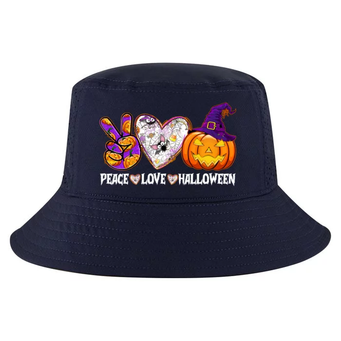 Pumpkin Witch Hat Trick Or Treat Peace Love Halloween Cool Gift Cool Comfort Performance Bucket Hat