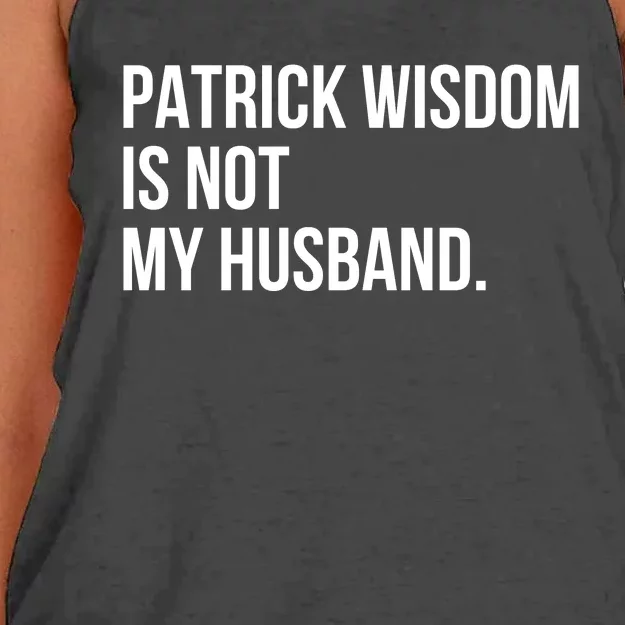 Patrick Wisdom Is Not My Husband 2024 Women's Knotted Racerback Tank