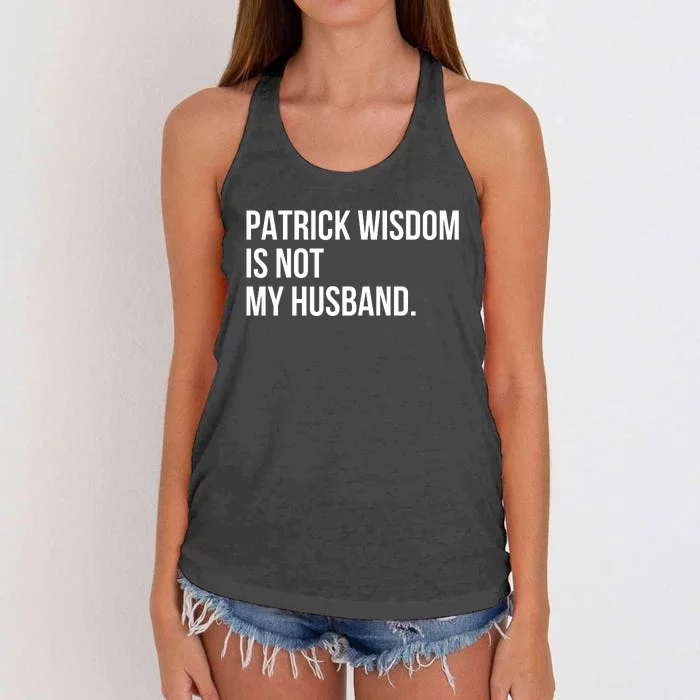 Patrick Wisdom Is Not My Husband 2024 Women's Knotted Racerback Tank