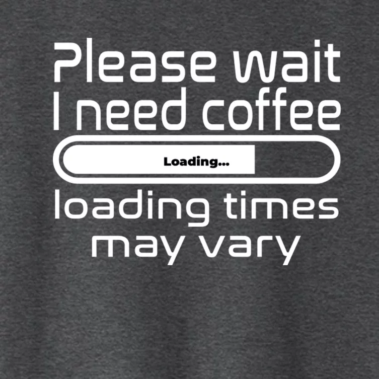 Please Wait I Need Coffee Loading Times May Vary Women's Crop Top Tee