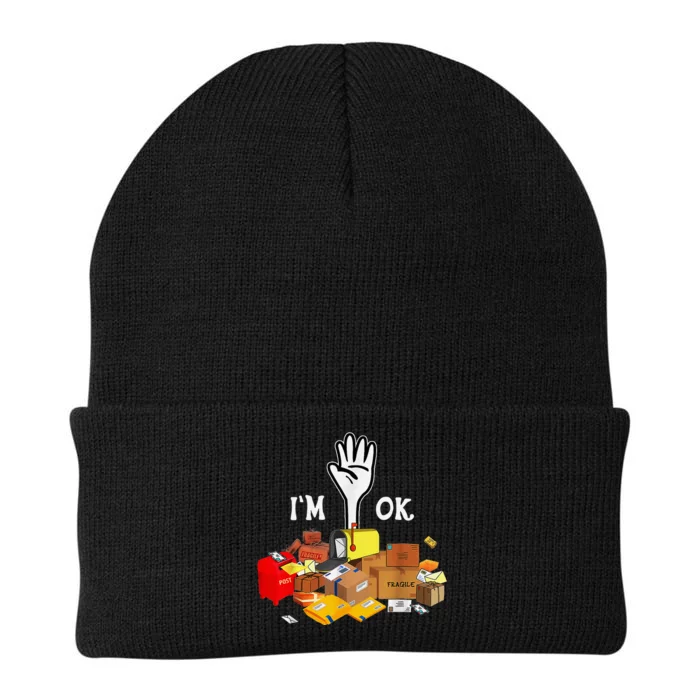 Postal Worker IM Ok Funny Knit Cap Winter Beanie