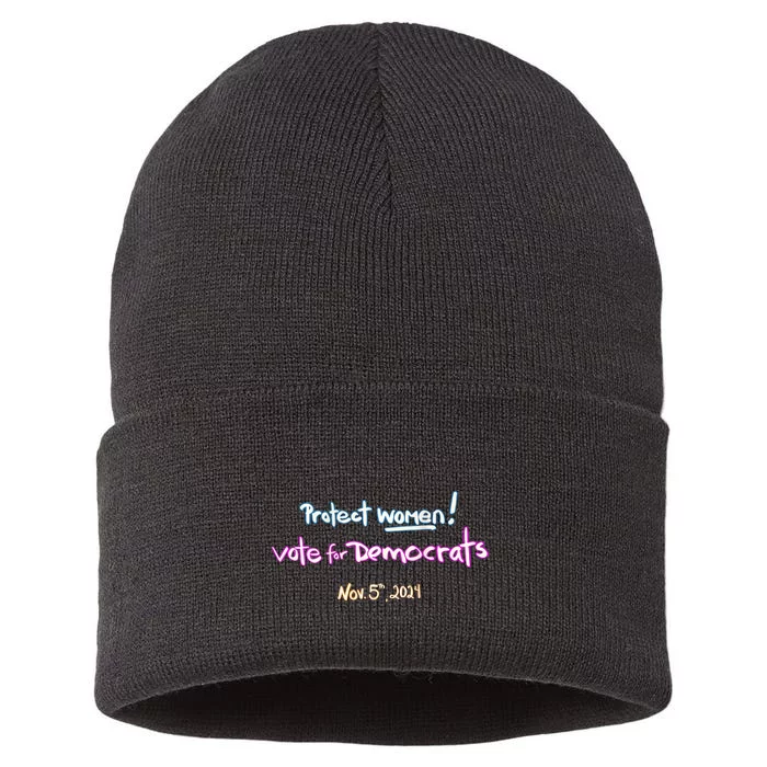 Protect Women! Kamala 2024. Election 2024 Sustainable Knit Beanie