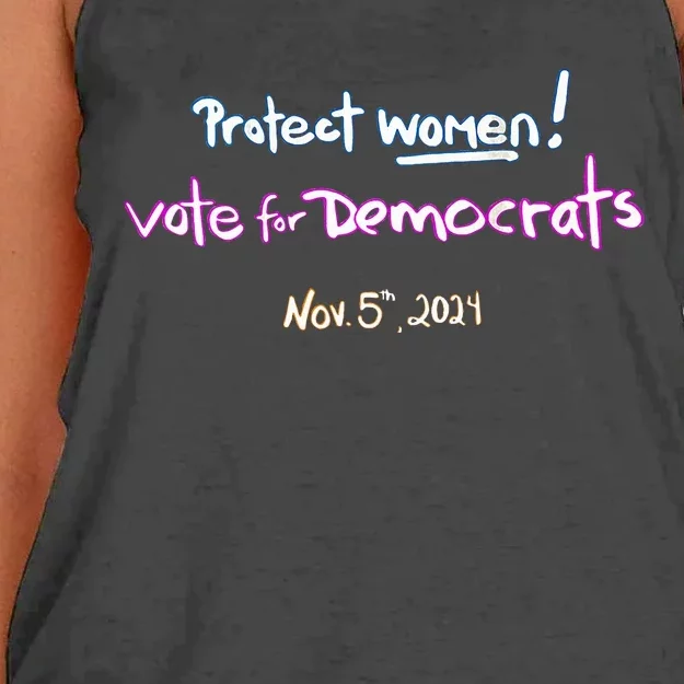 Protect Women! Kamala 2024 Vote Democrats Women's Knotted Racerback Tank