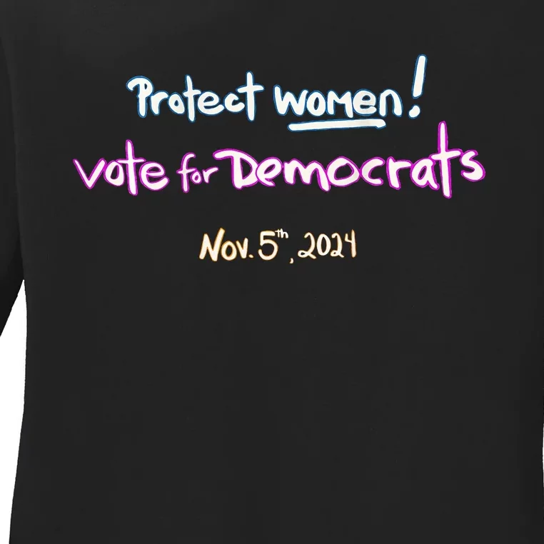 Protect Women! Kamala 2024 Election Ladies Long Sleeve Shirt