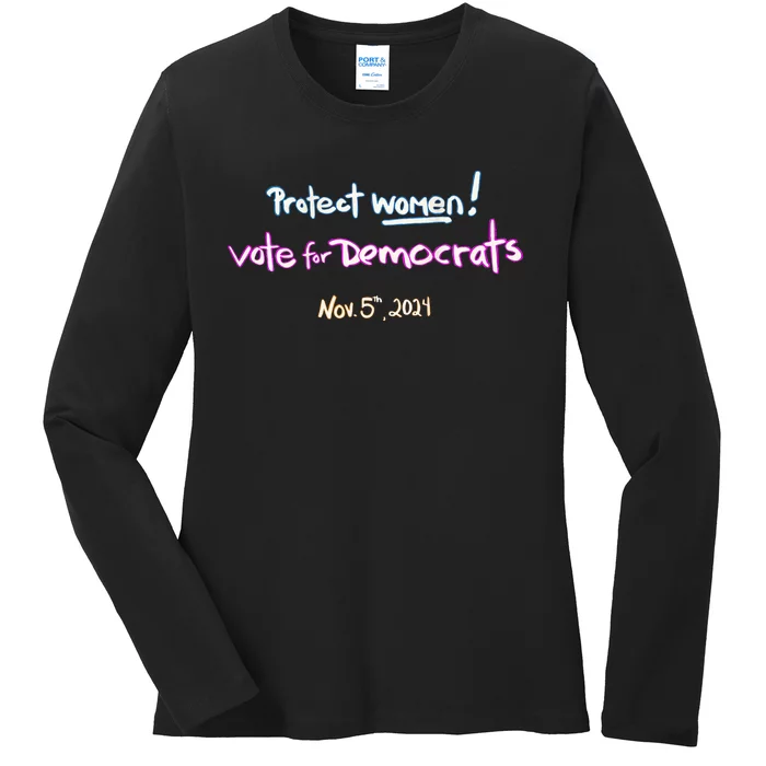 Protect Women! Kamala 2024 Election Ladies Long Sleeve Shirt