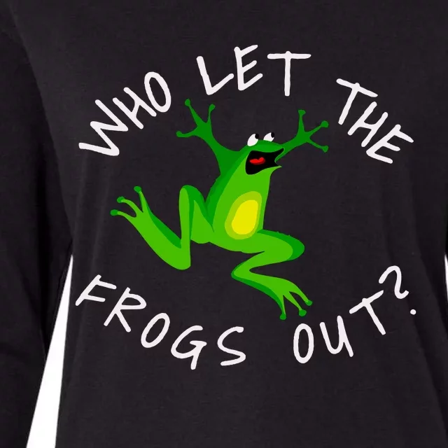 Passover Who Let The Frogs Out Funny Jewish Matzah Womens Cotton Relaxed Long Sleeve T-Shirt