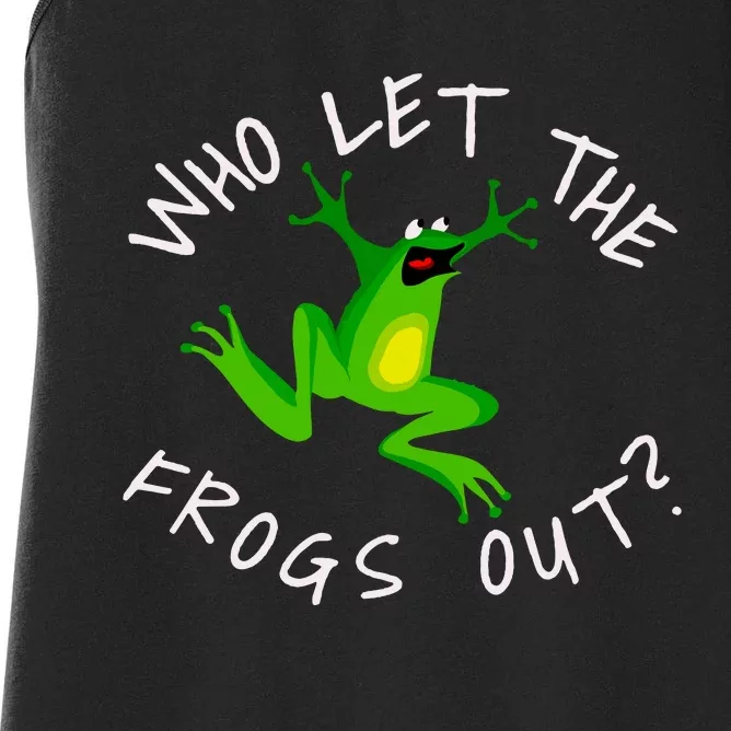 Passover Who Let The Frogs Out Funny Jewish Matzah Women's Racerback Tank