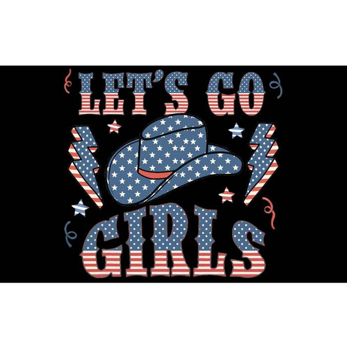 Patriotic Western Lets Go Girl 4th Of July American Flag Bumper Sticker