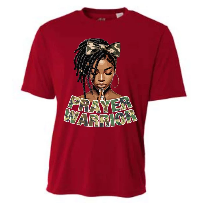 Prayer Warrior Locs Christian Black Woman Sayings Camo Cooling Performance Crew T-Shirt