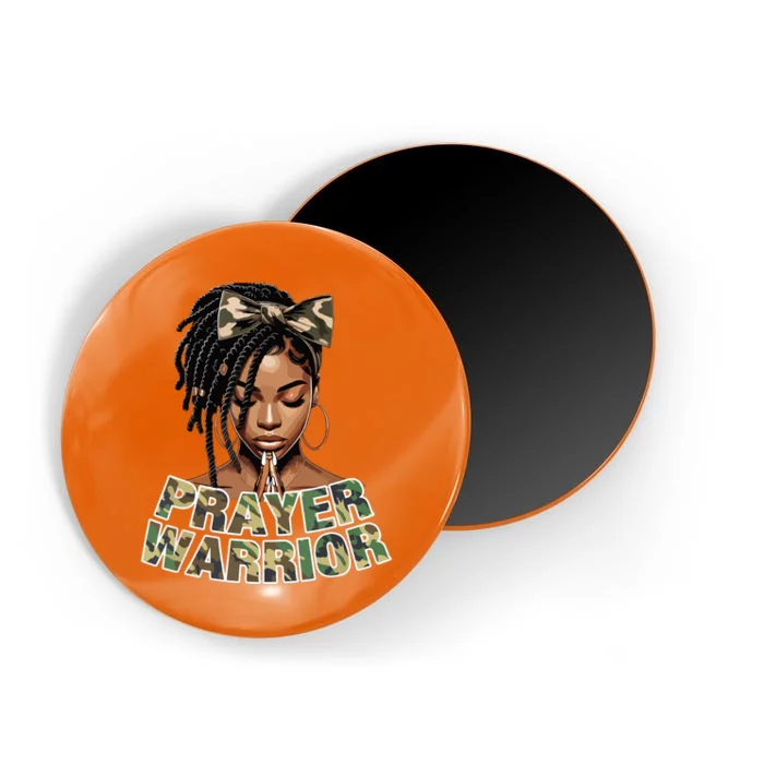 Prayer Warrior Locs Christian Black Woman Sayings Camo Magnet