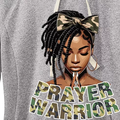 Prayer Warrior Locs Christian Black Woman Sayings Camo Women's Fleece Hoodie