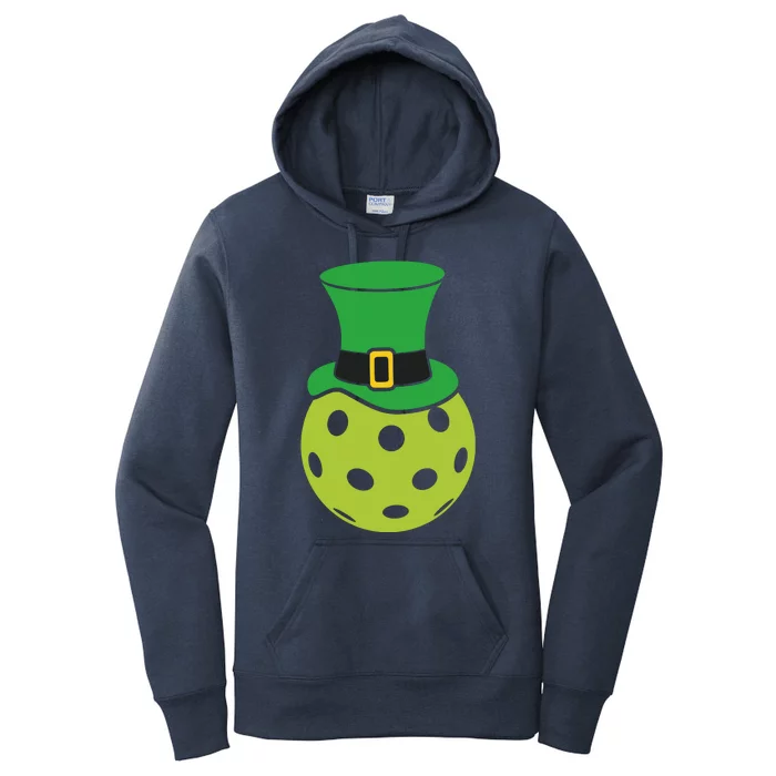 Pickleball With Leprechaun Hat St Patricks Day Women's Pullover Hoodie