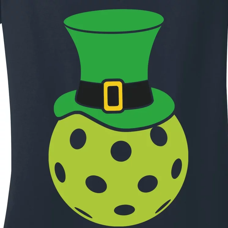 Pickleball With Leprechaun Hat St Patricks Day Women's V-Neck T-Shirt